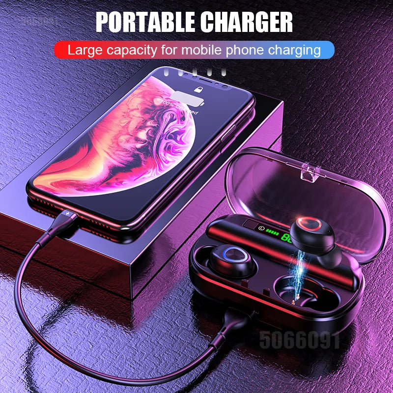 Bluetooth Earphone With LED Display