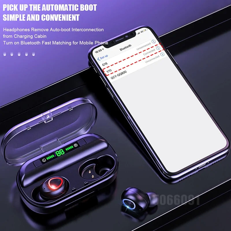 Bluetooth Earphone With LED Display