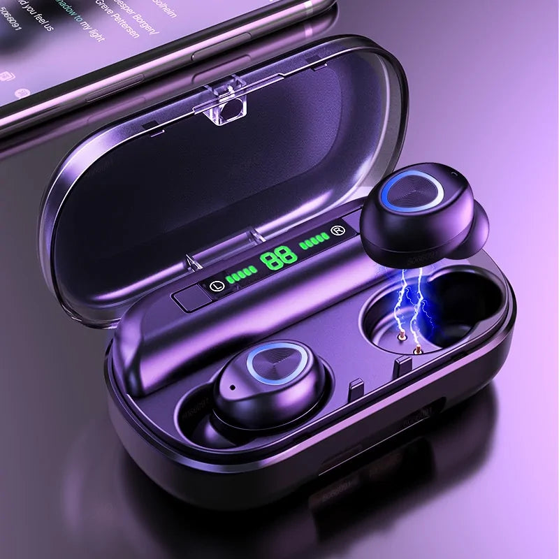 Bluetooth Earphone With LED Display